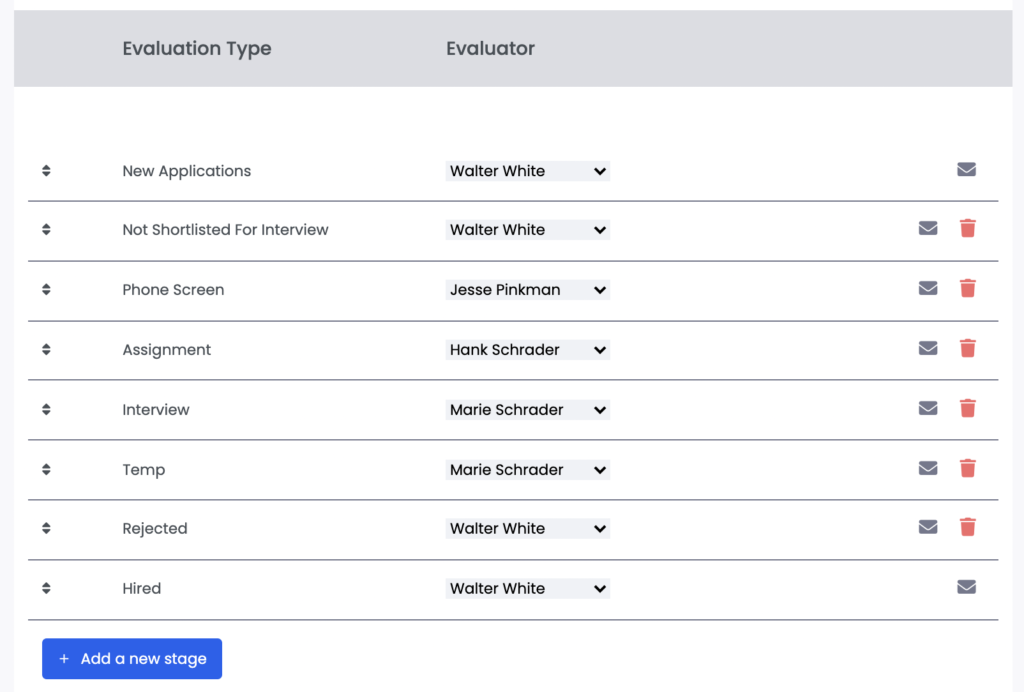 Folk Flow - stages-evaluator mapping screen